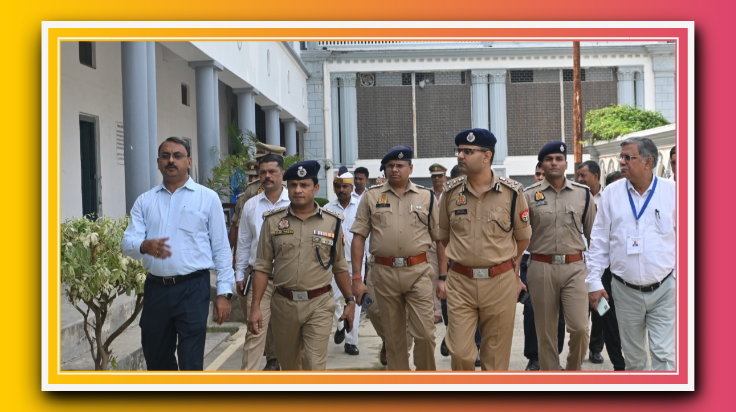 आजमगढ़: पुलिस भर्ती परीक्षा को सकुशल संपन्न कराने हेतु अधिकारियों ने किया निरीक्षण
