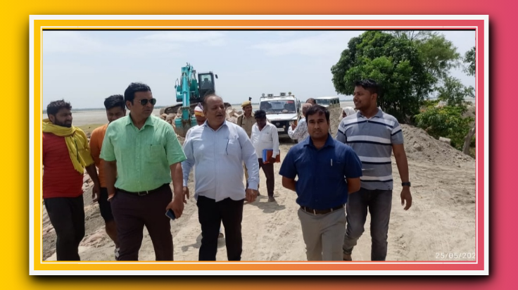 एडीएम व जिला आपदा विशेषज्ञ ने किया ऐलीपरसोली बंधा का औचक निरीक्षण
